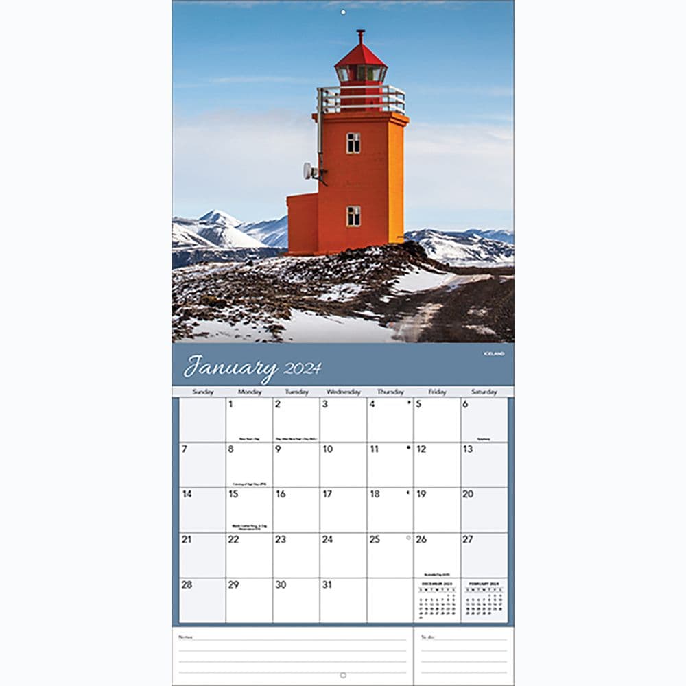 Lighthouses Photo 2024 Mini Wall Calendar