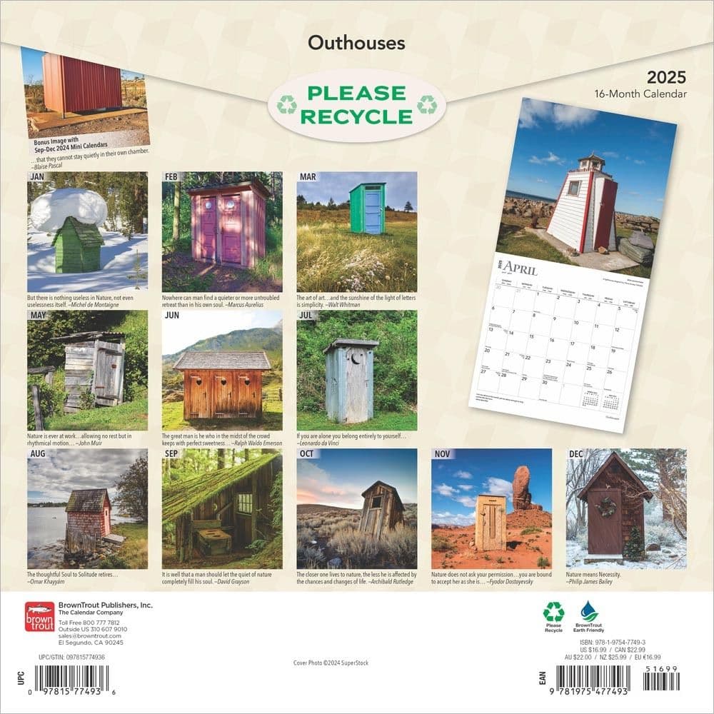 Outhouses 2025 Wall Calendar First Alternate Image