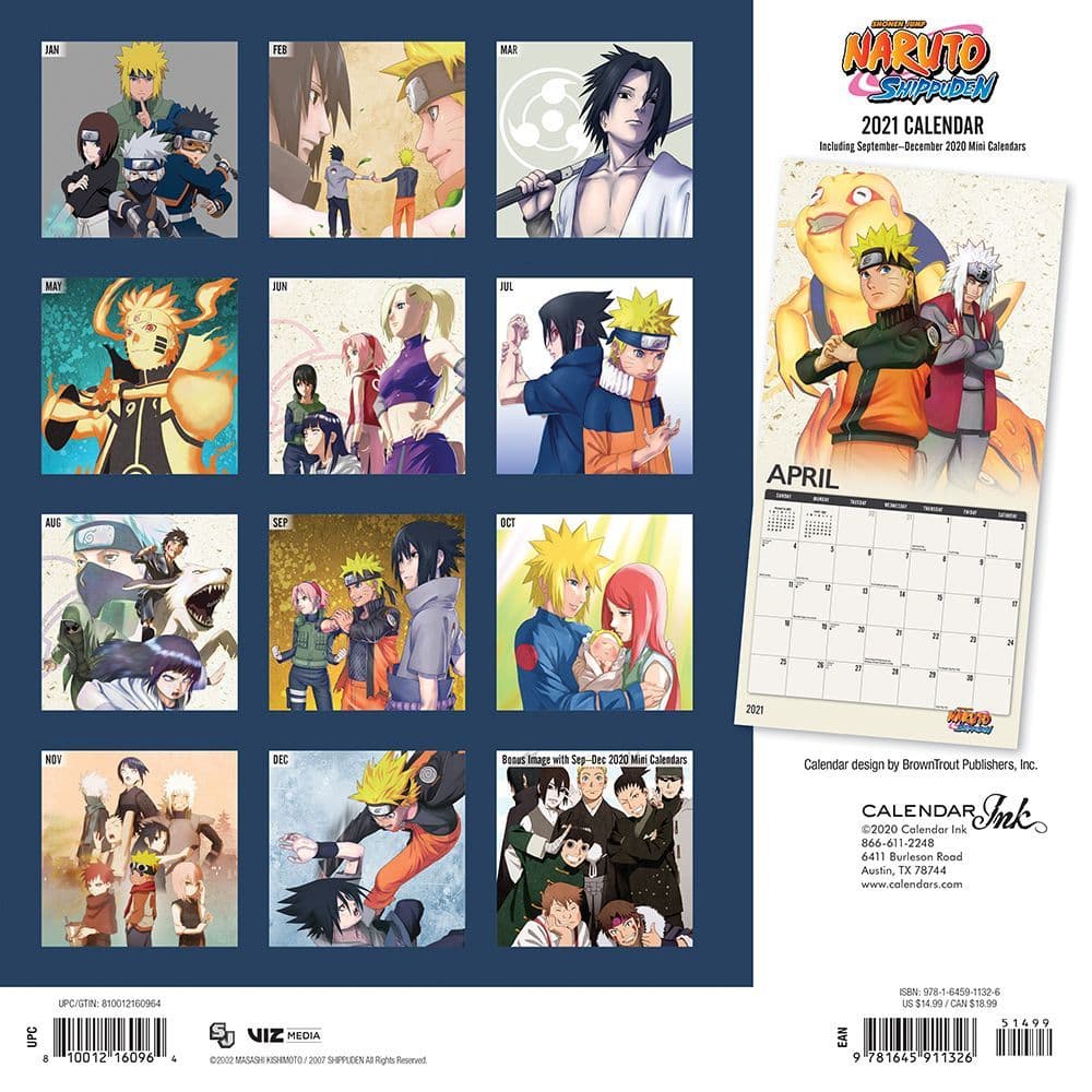 Naruto Wall Calendar