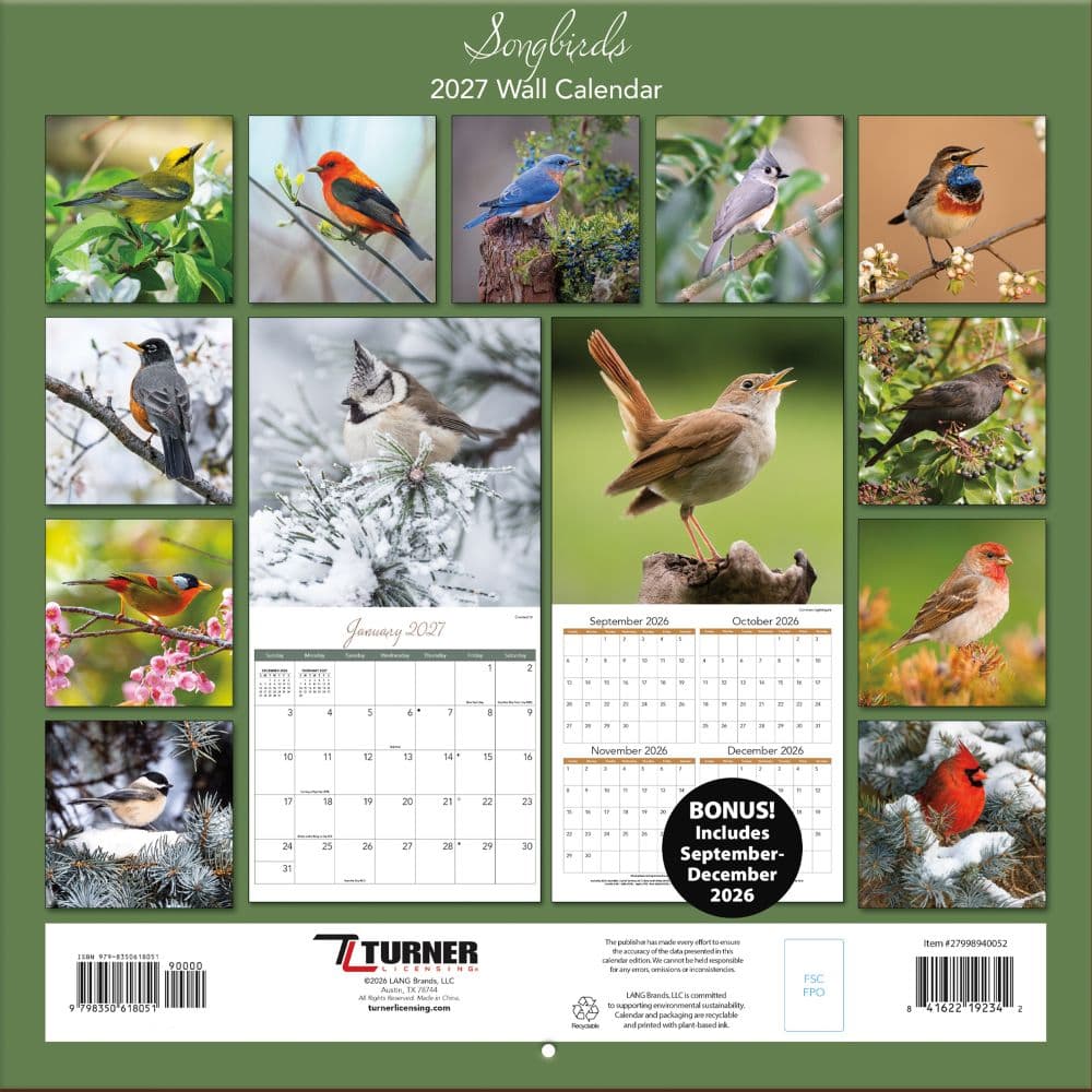 Songbirds 2027 Wall Calendar First Alternate Image