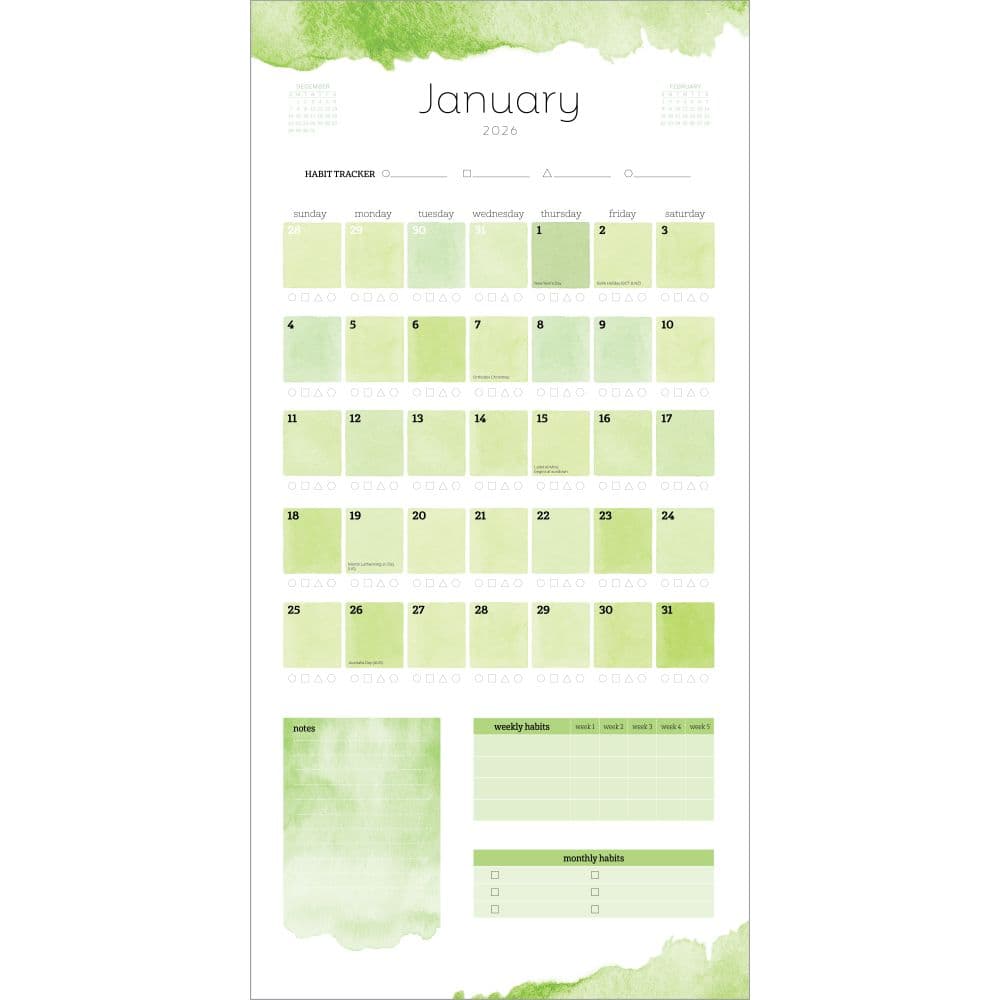 Habit Tracker 2026 Wall Calendar Second Alternate Image