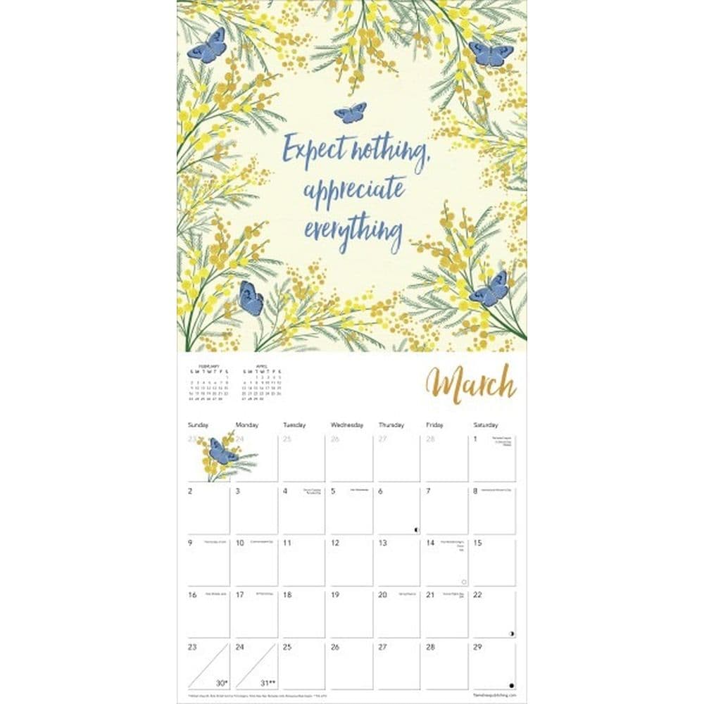 Year of Lovely Quotes 2025 Wall Calendar Second Alternate Image