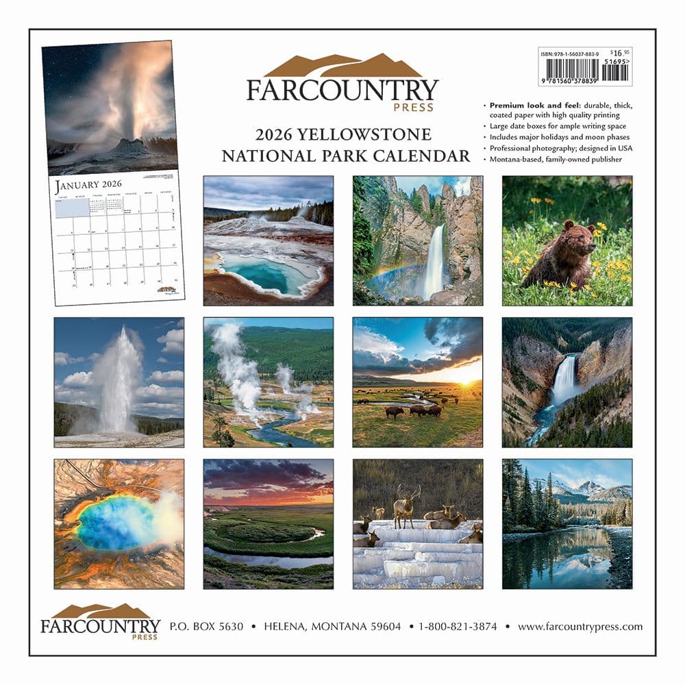 Yellowstone 2026 Wall Calendar First Alternate Image