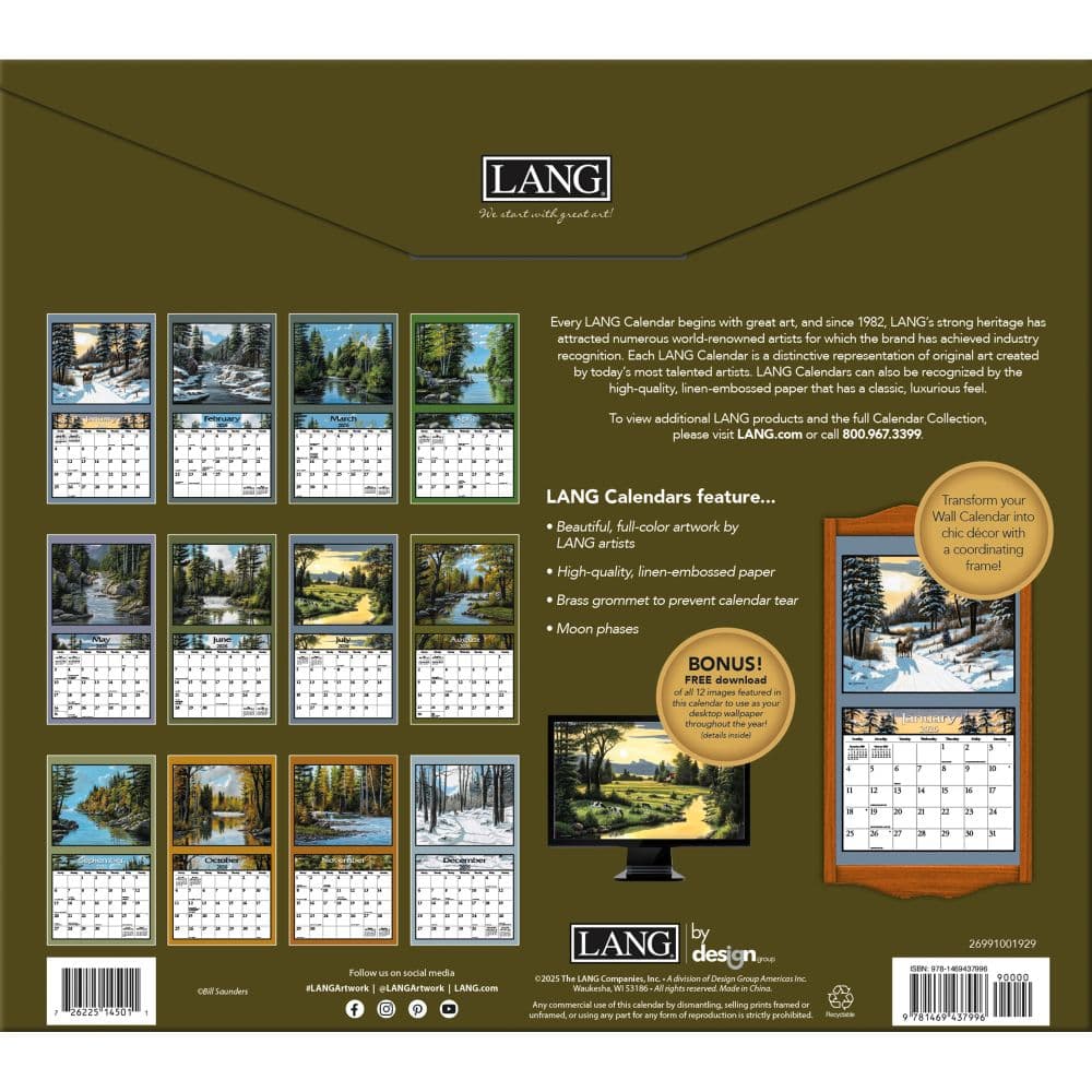 Lure of the Outdoors 2026 Wall Calendar by Bill Saunders_ALT2