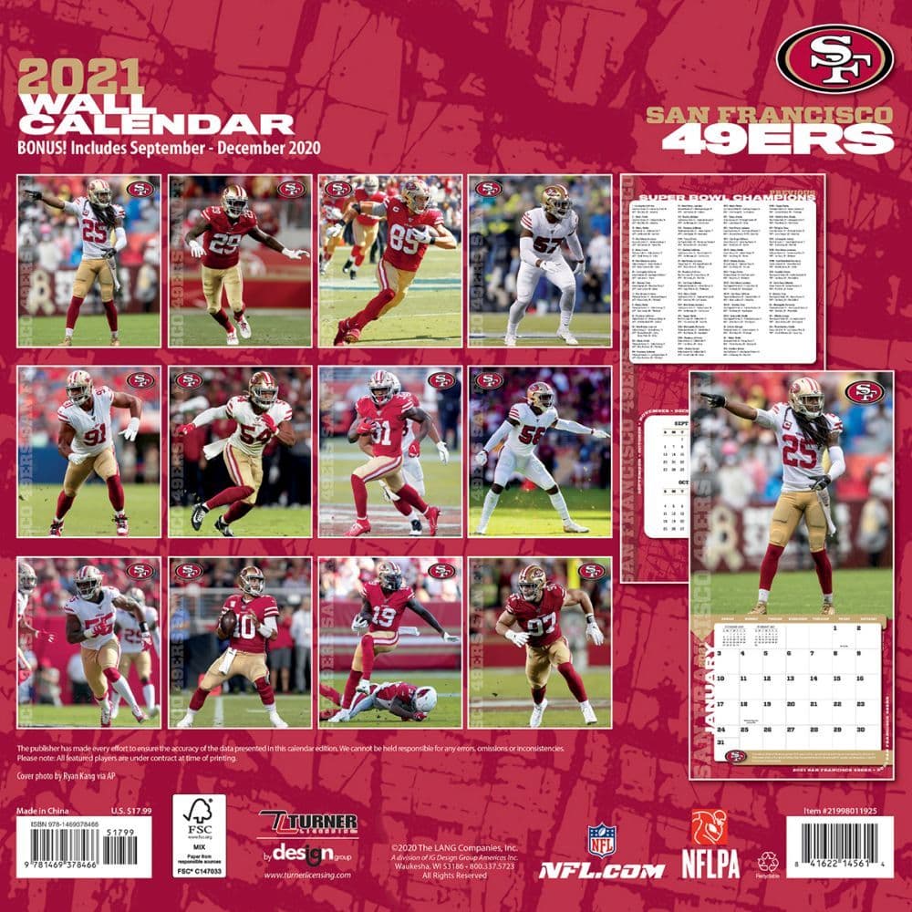 San Francisco 49ers Wall Calendar