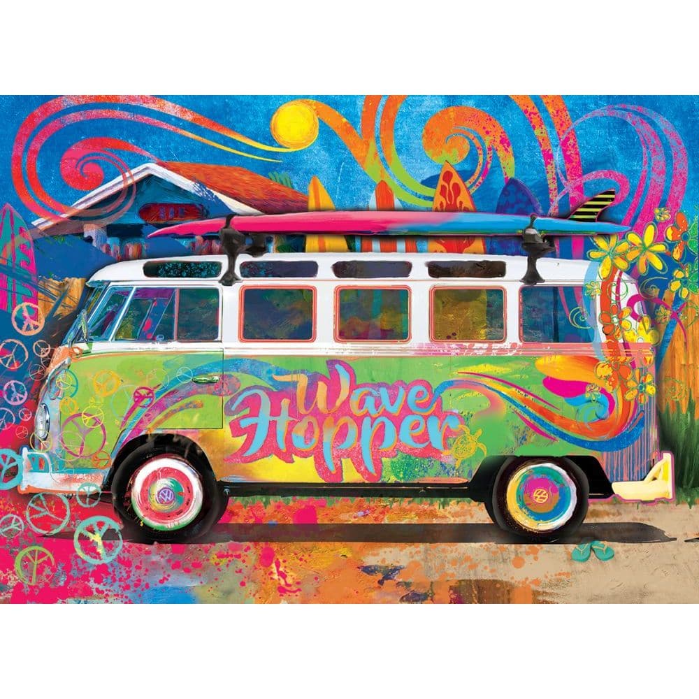 VW Bus Tin Wave Hopper 550pc Puzzle Alternate Image 1