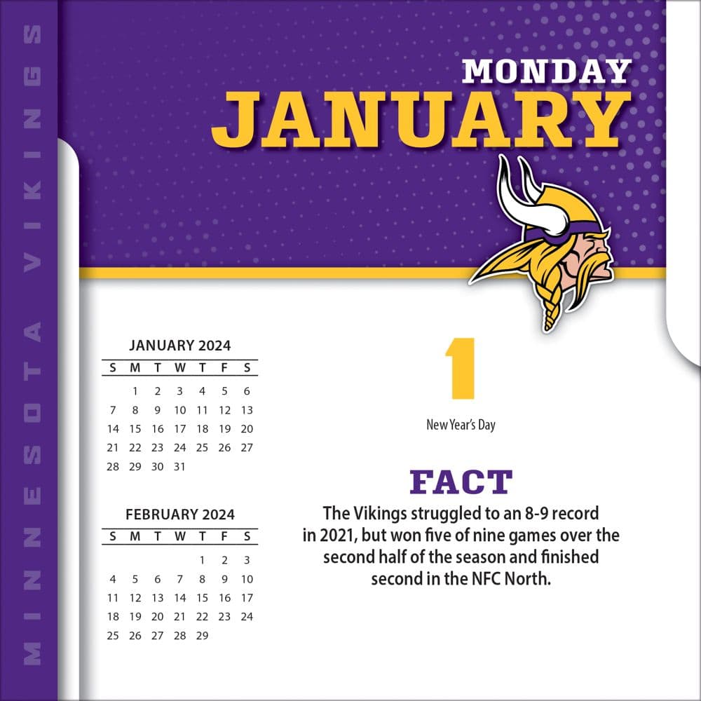 Minnesota Vikings 2024 Desk Calendar