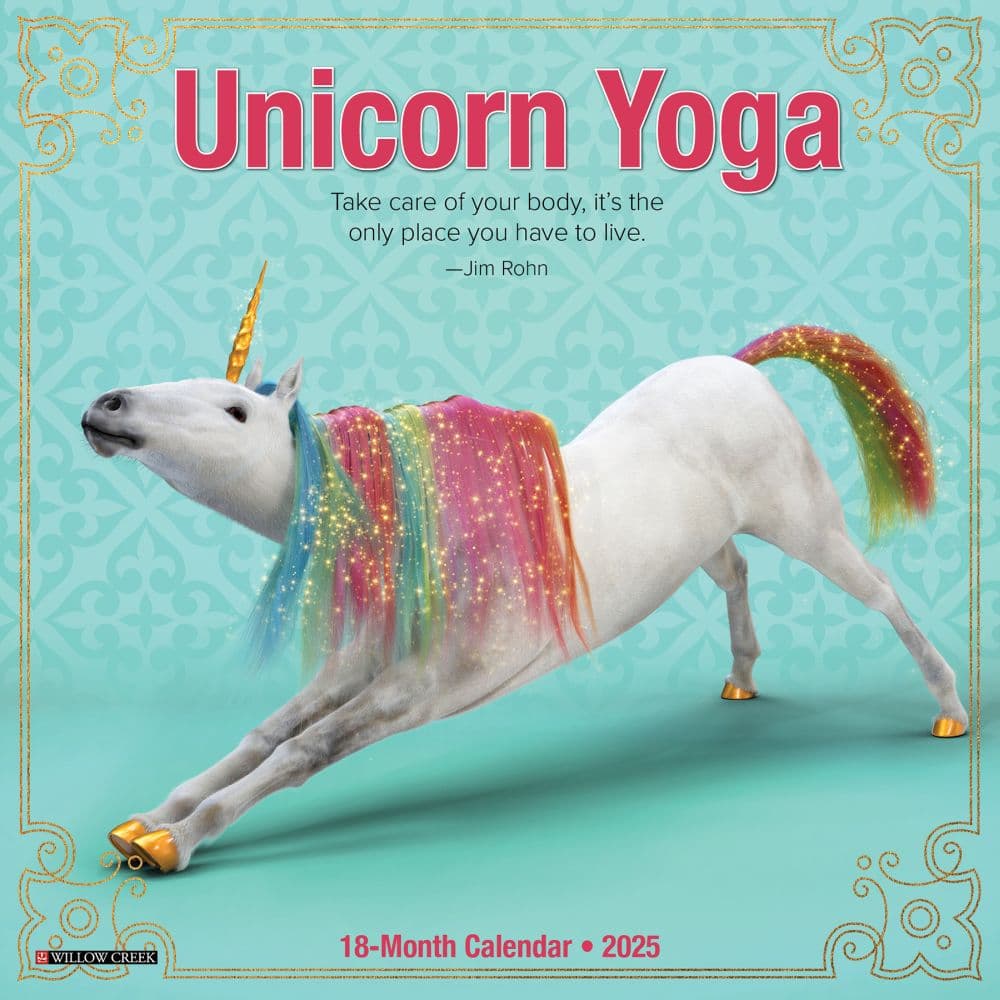 Unicorn Yoga 2025 Mini Wall Calendar Main Product Image width=&quot;1000&quot; height=&quot;1000&quot;