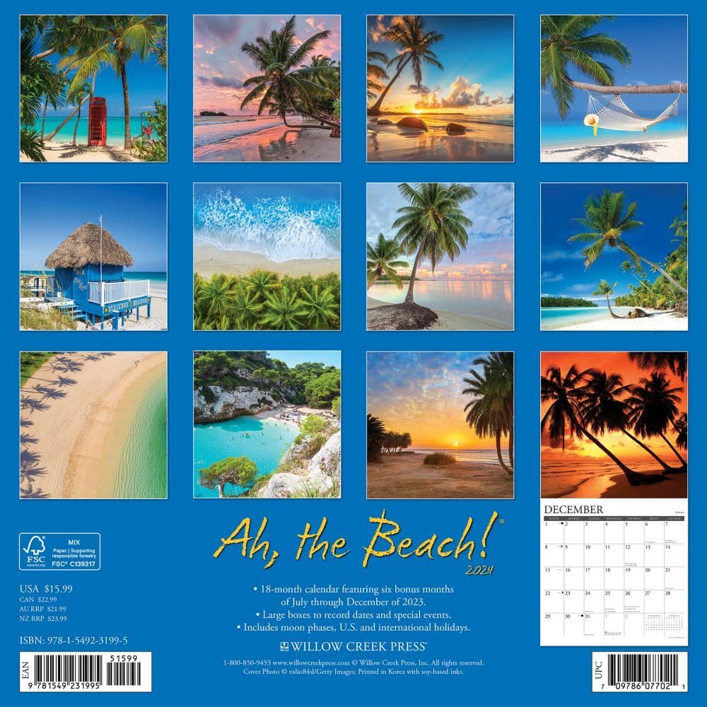 Beach 2024 Wall Calendar