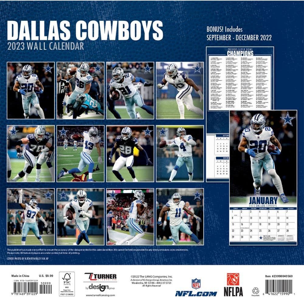 NFL Dallas Cowboys 2023 Mini Wall Calendar - Calendars.com