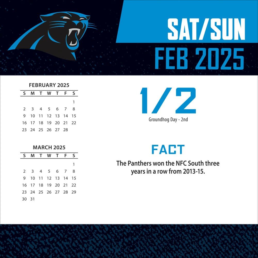 NFL Carolina Panthers 2025 Desk Calendar Second Alternate Image