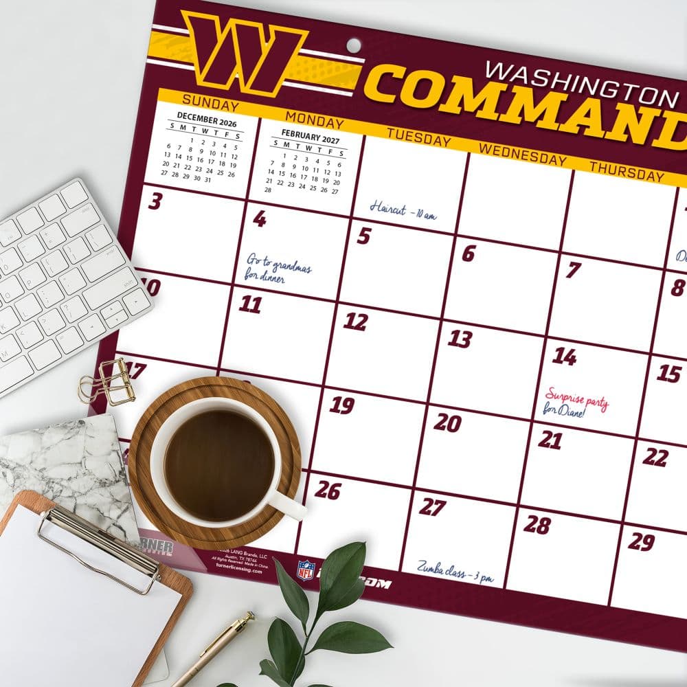 NFL Washington Commanders 2027 Small Desk Pad Third Alternate Image
