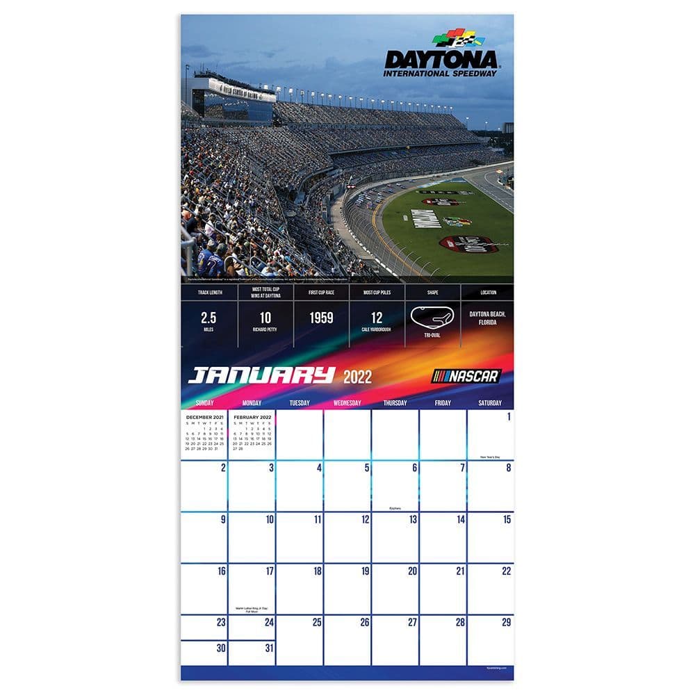 Nascar Race Schedule For 2022 Tracks Of Nascar 2022 Wall Calendar - Calendars.com