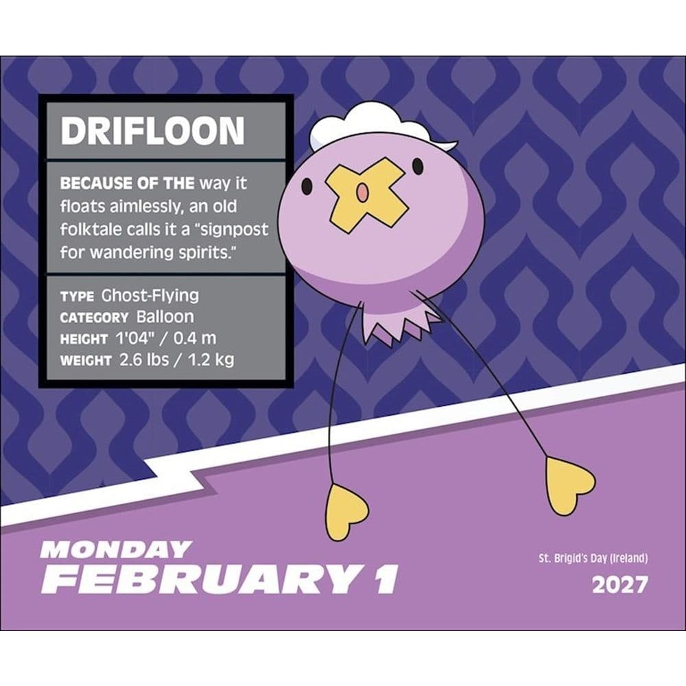 Pokemon 2027 Desk Calendar Sixth Alternate Image