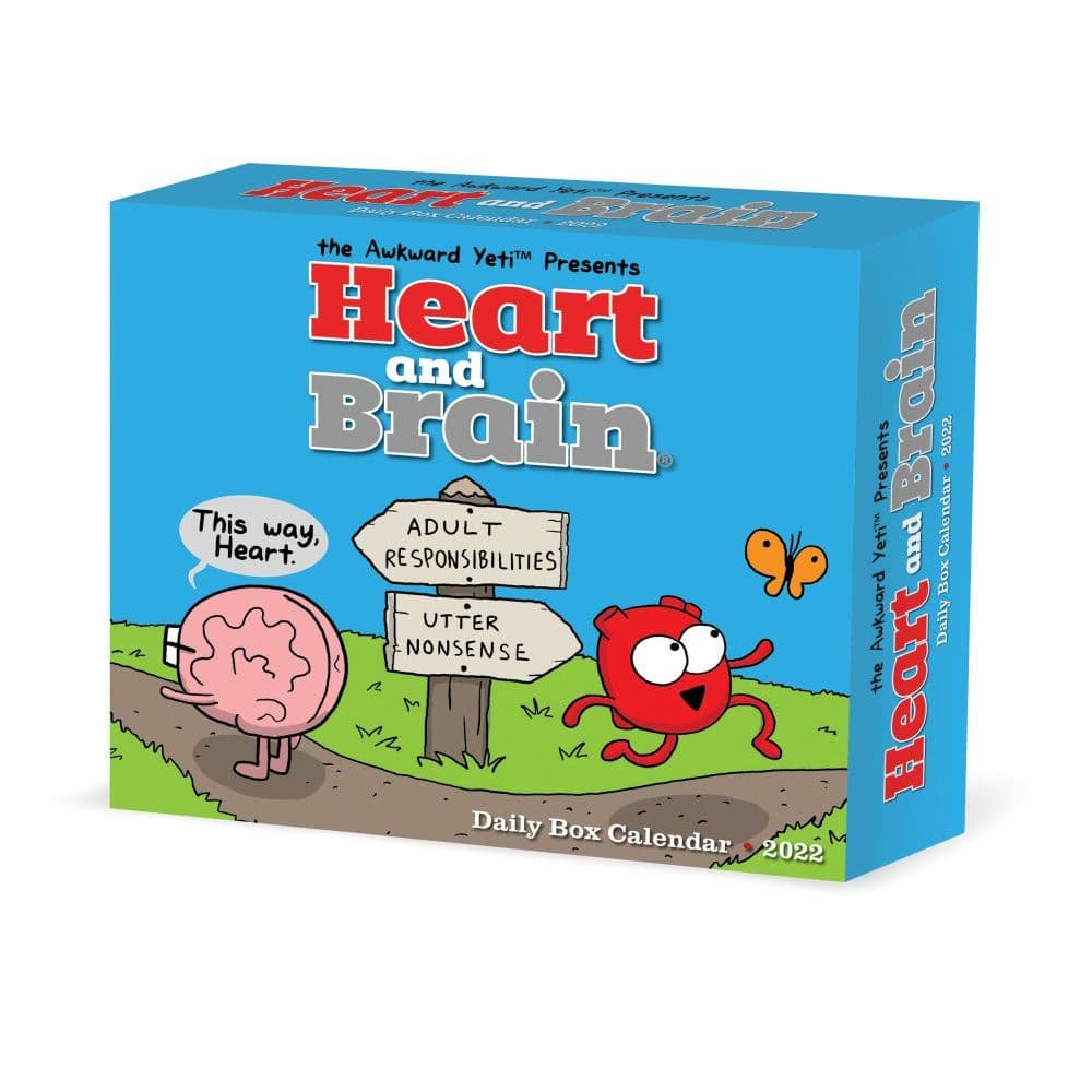 Heart and Brain Awkward Yeti 2022 Desk Calendar