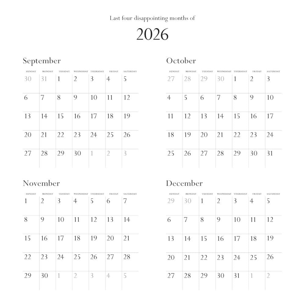 Disappointing Affirmations 2027 Wall Calendar Eighth Alternate Image