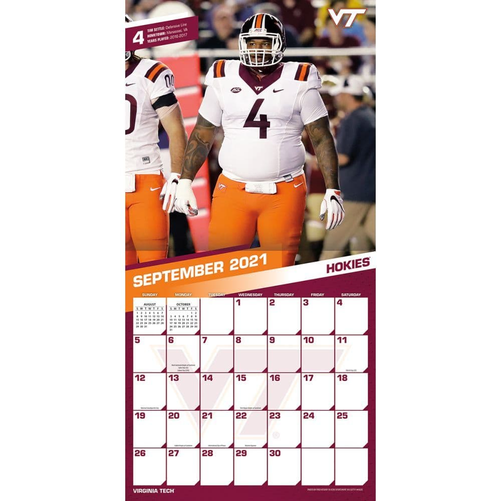 Vt Football Schedule 2022 Virginia Tech Hokies 2022 Wall Calendar - Calendars.com