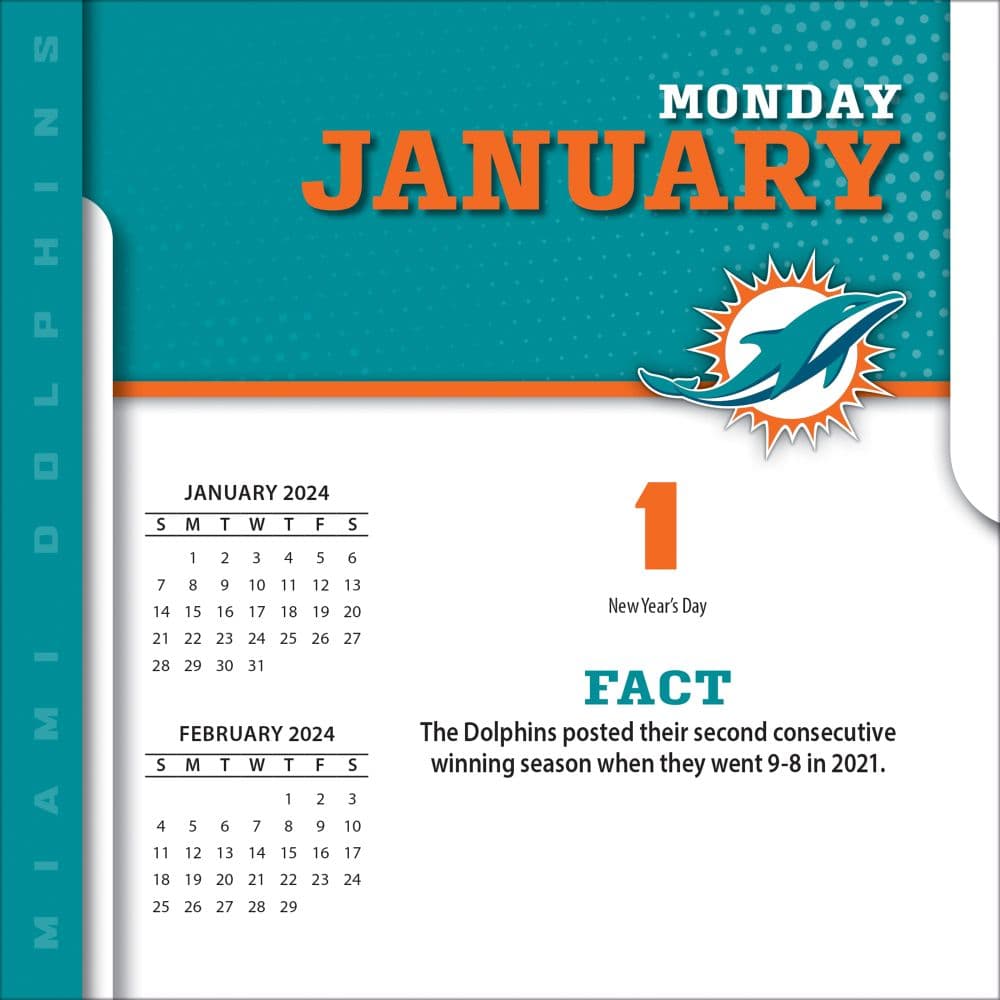 Miami Dolphins 2024 Desk Calendar Second Alternate Image width=&quot;1000&quot; height=&quot;1000&quot;