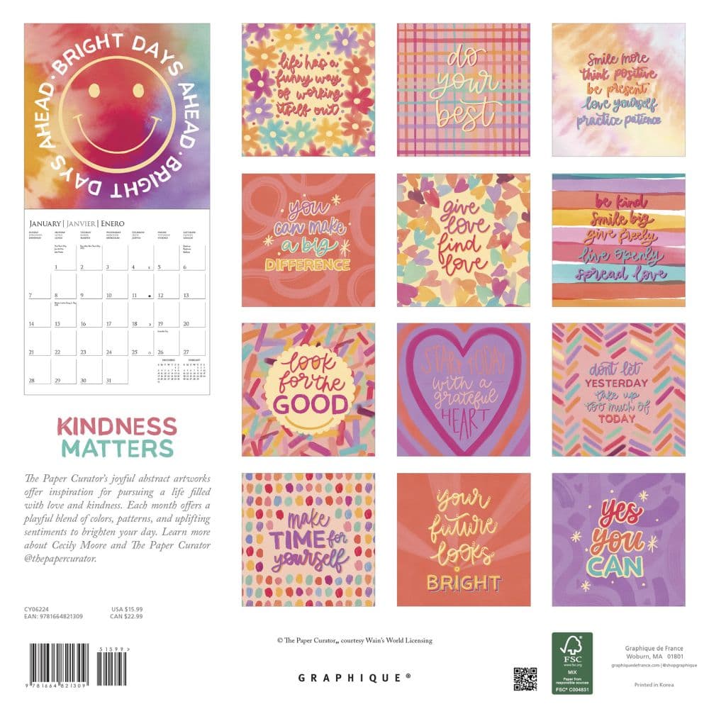 Kindness Matters 2024 Wall Calendar