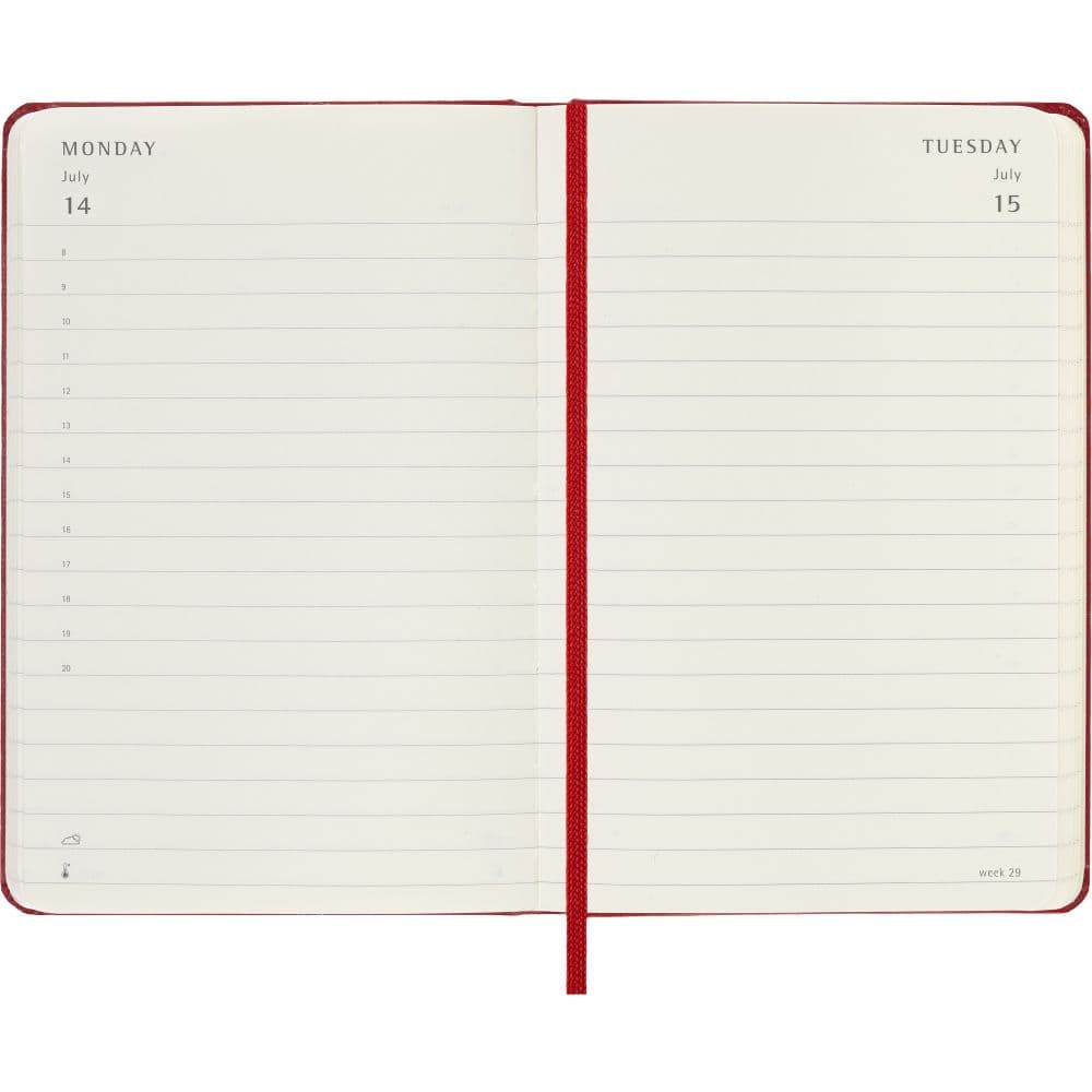 Moleskine Pocket Red Daily Hard Cover 2025 Planner Fifth Alternate Image