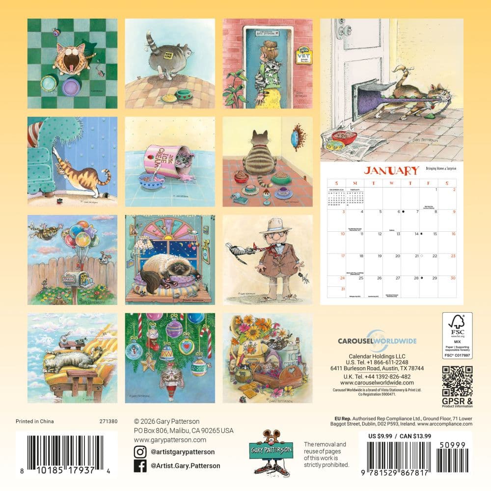 Cats 2027 Magnetic Calendar by Gary Patterson First Alternate Image