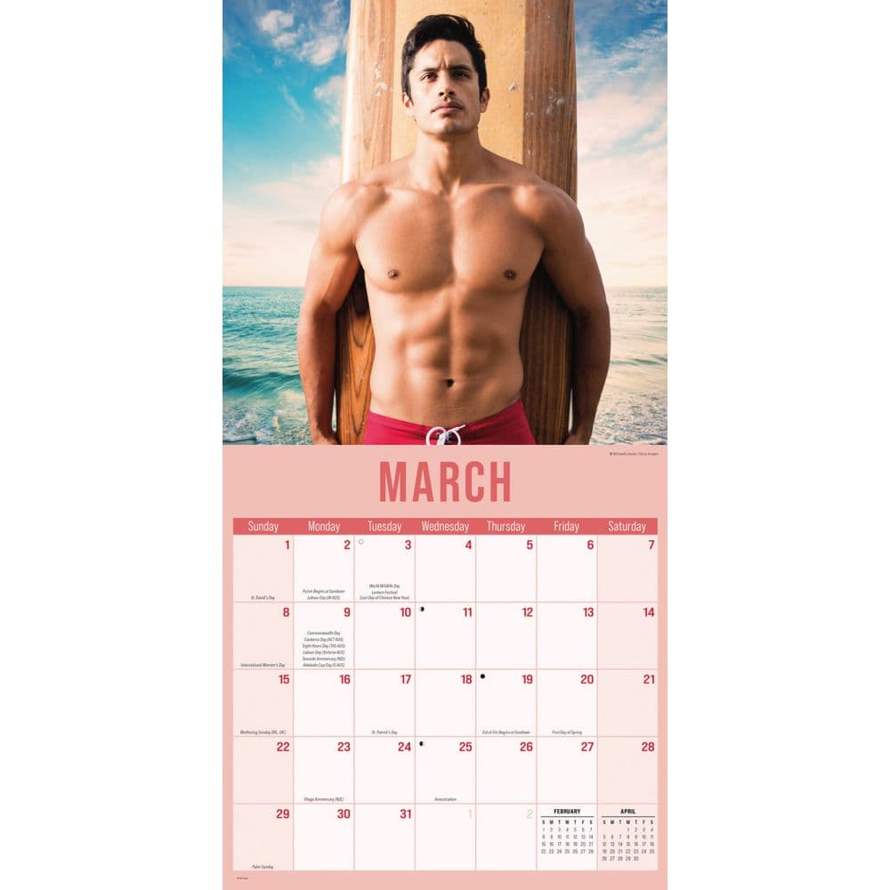 Hunks in Trunks 2026 Wall Calendar Second Alternate Image