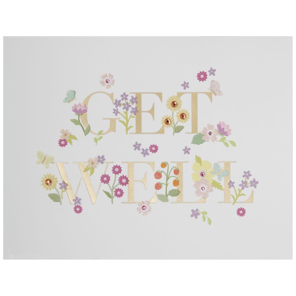 GW Lettering with Flowers Get Well Card First Alternate Image width=&quot;1000&quot; height=&quot;1000&quot;