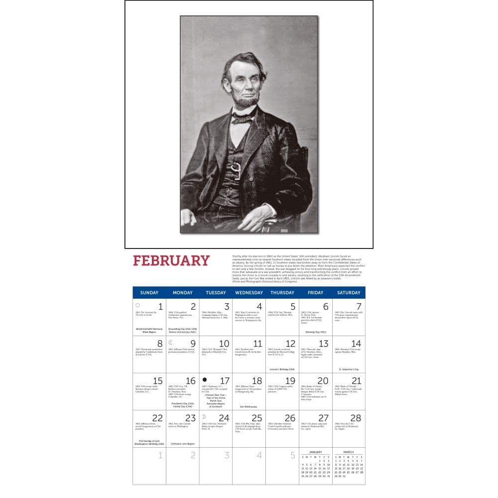 Civil War Chronology 2026 Wall Calendar Second alternate Image