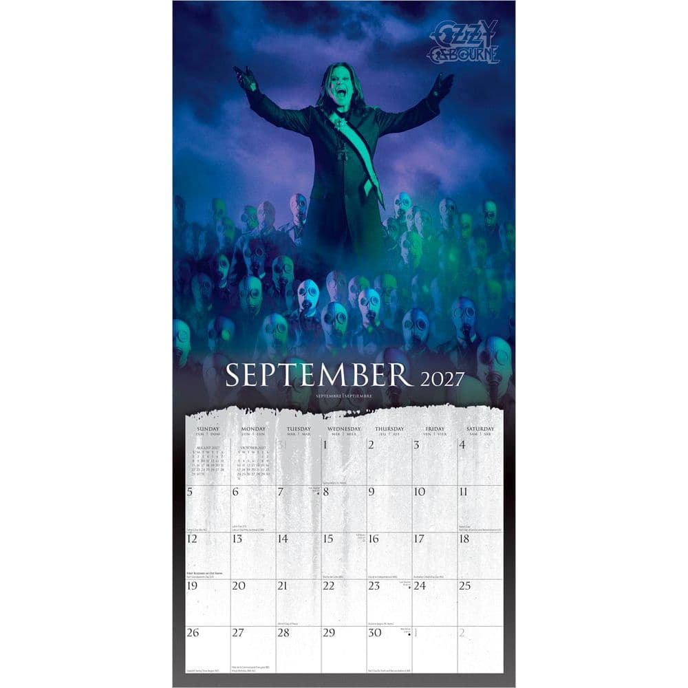 Ozzy Osbourne 2027 Wall Calendar Third Alternate Image