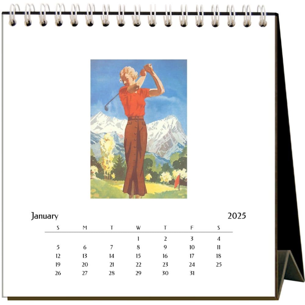 Golf 2025 Easel Desk Calendar Second Alternate Image width="1000" height="1000"