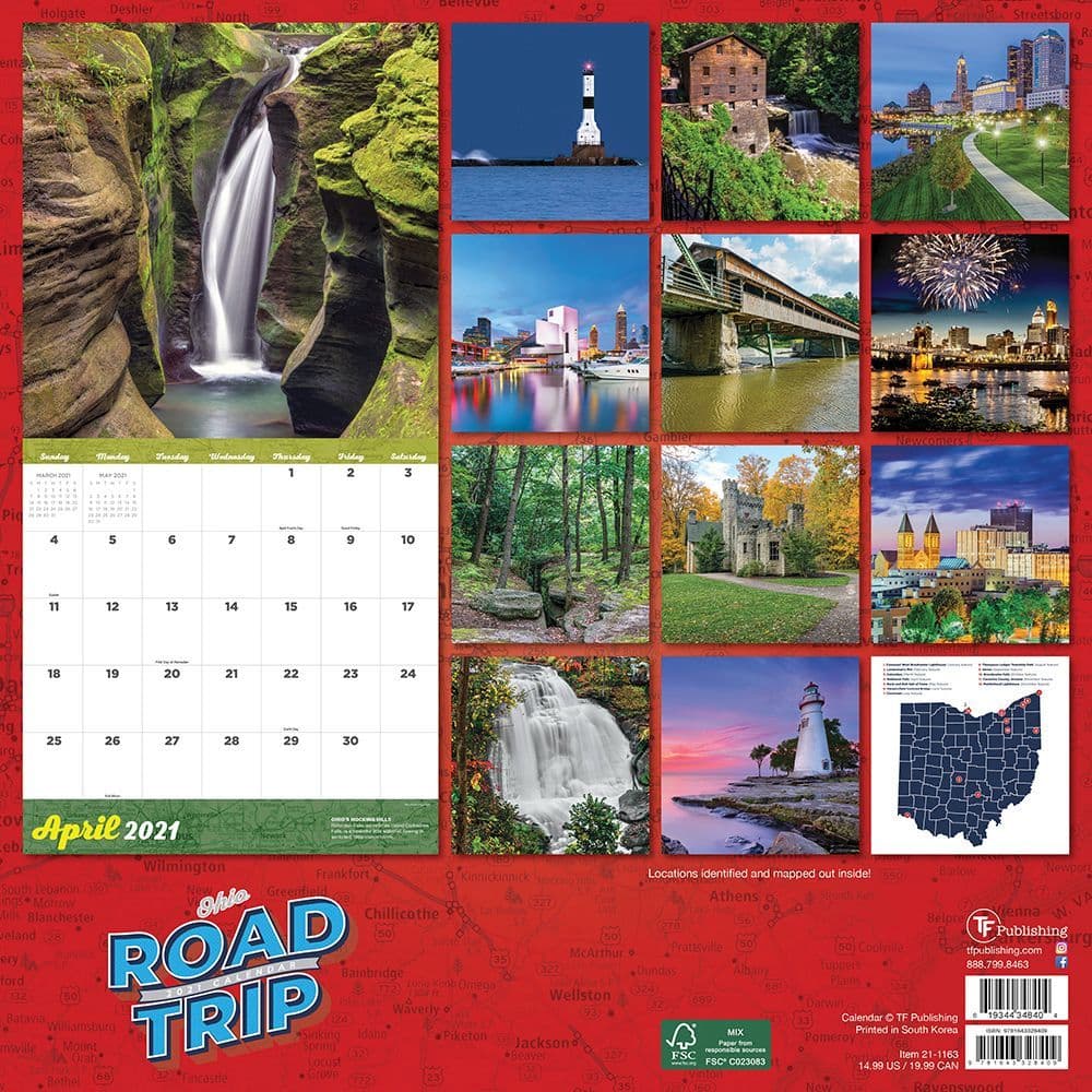 Road Trip Ohio Wall Calendar