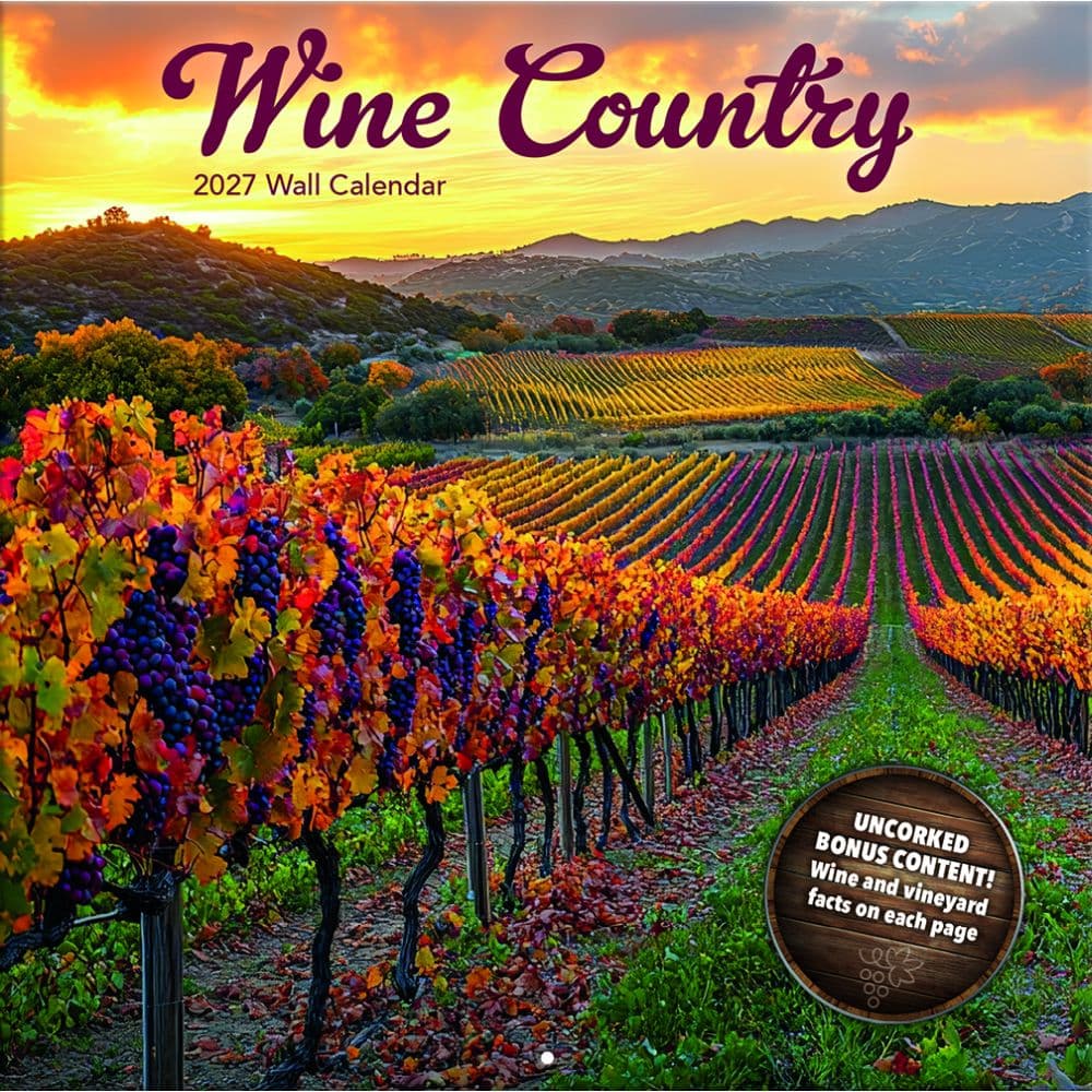 Wine Country Photo 2027 Wall Calendar