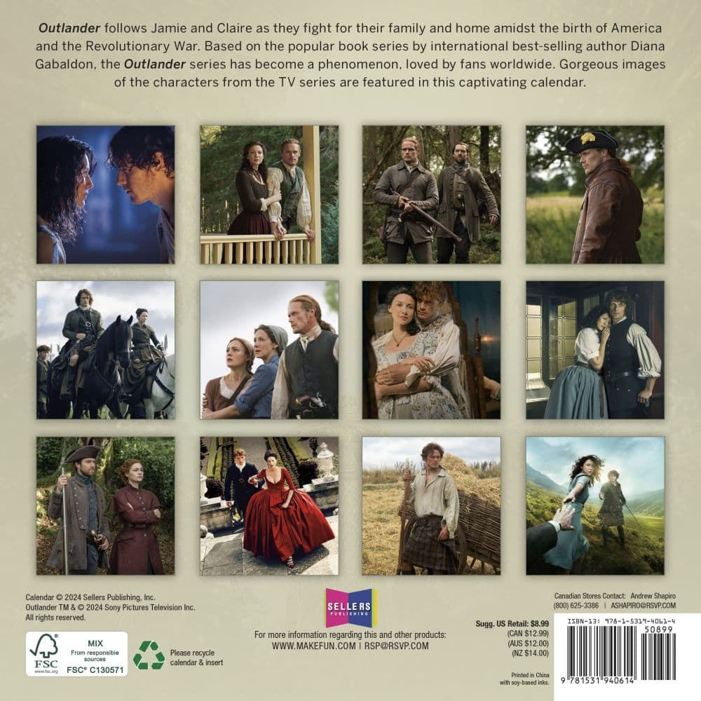 Outlander 2025 Mini Wall Calendar First Alternate Image width=&quot;1000&quot; height=&quot;1000&quot;