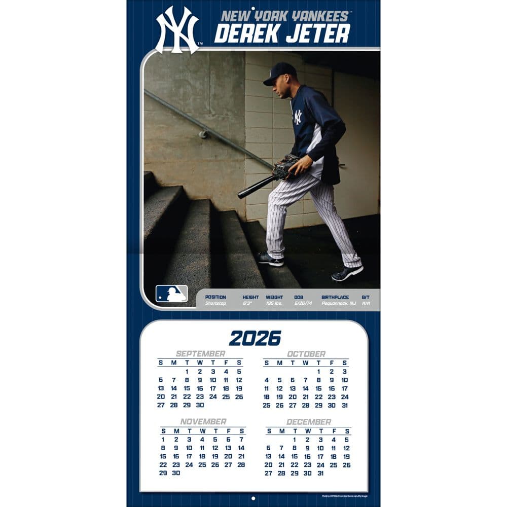 MLB New York Yankees Derek Jeter 2027 Wall Calendar Second Alternate Image