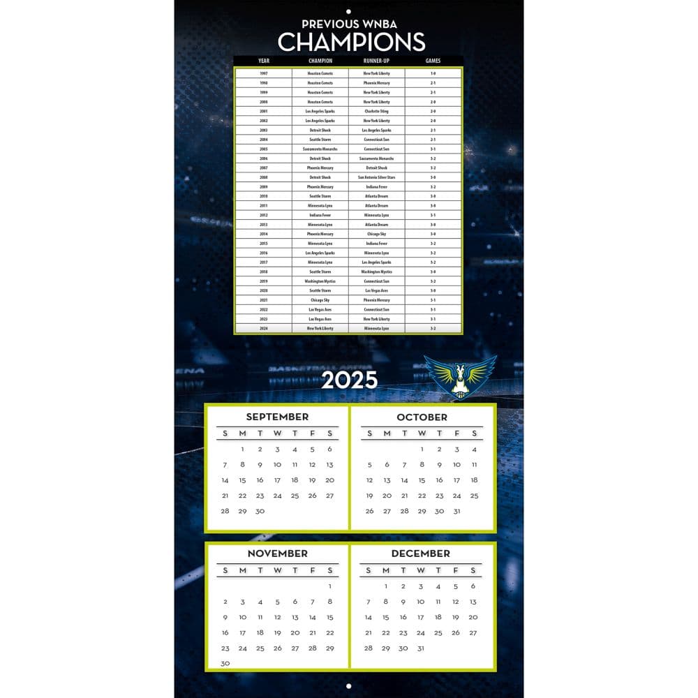 Dallas Wings 2026 Wall Calendar Second Alternate Image