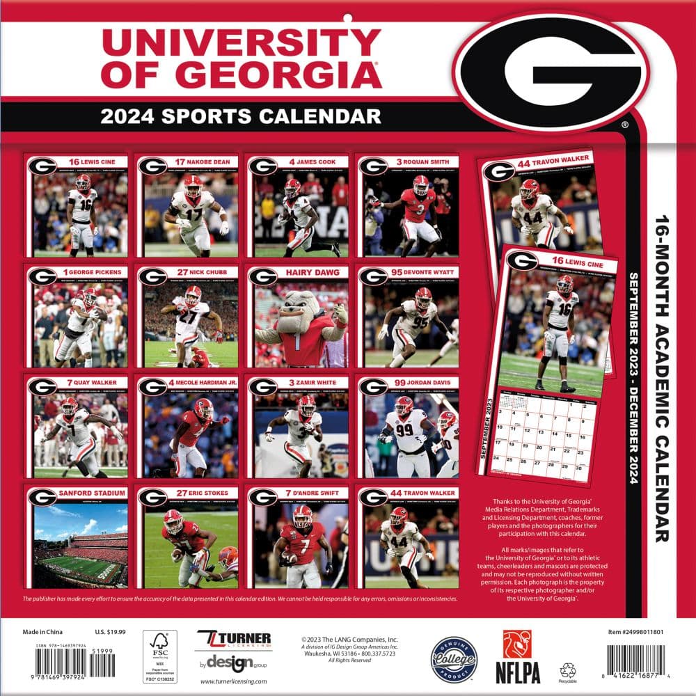 Georgia Bulldogs 2024 Wall Calendar Calendars Com   6f8d751f B10a 4a37 B066 C30e919f9714