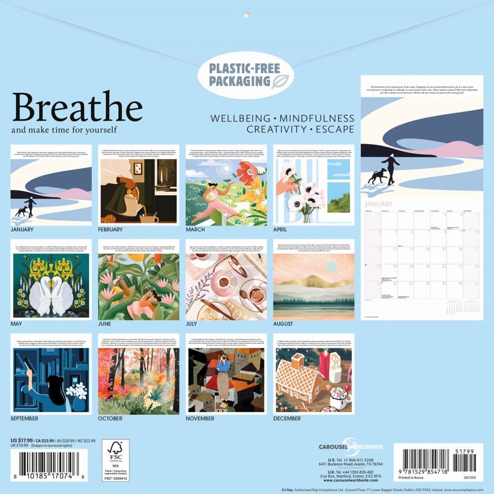 Breathe 2026 Wall Calendar First Alternate Image