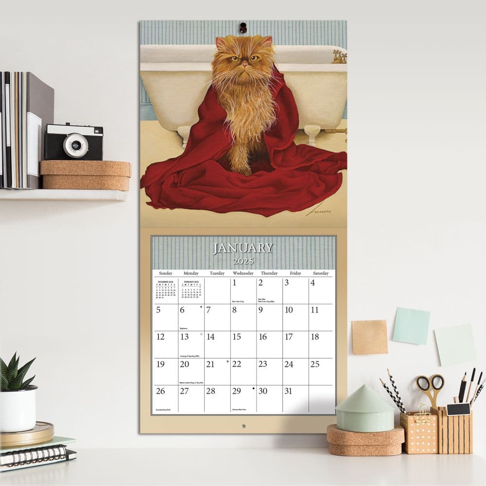 Cats by Lowell Herrero 2025 Wall Calendar