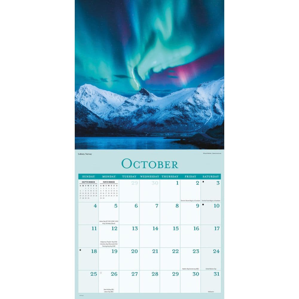 Northern Lights 2026 Wall Calendar Fourth Alternate Image