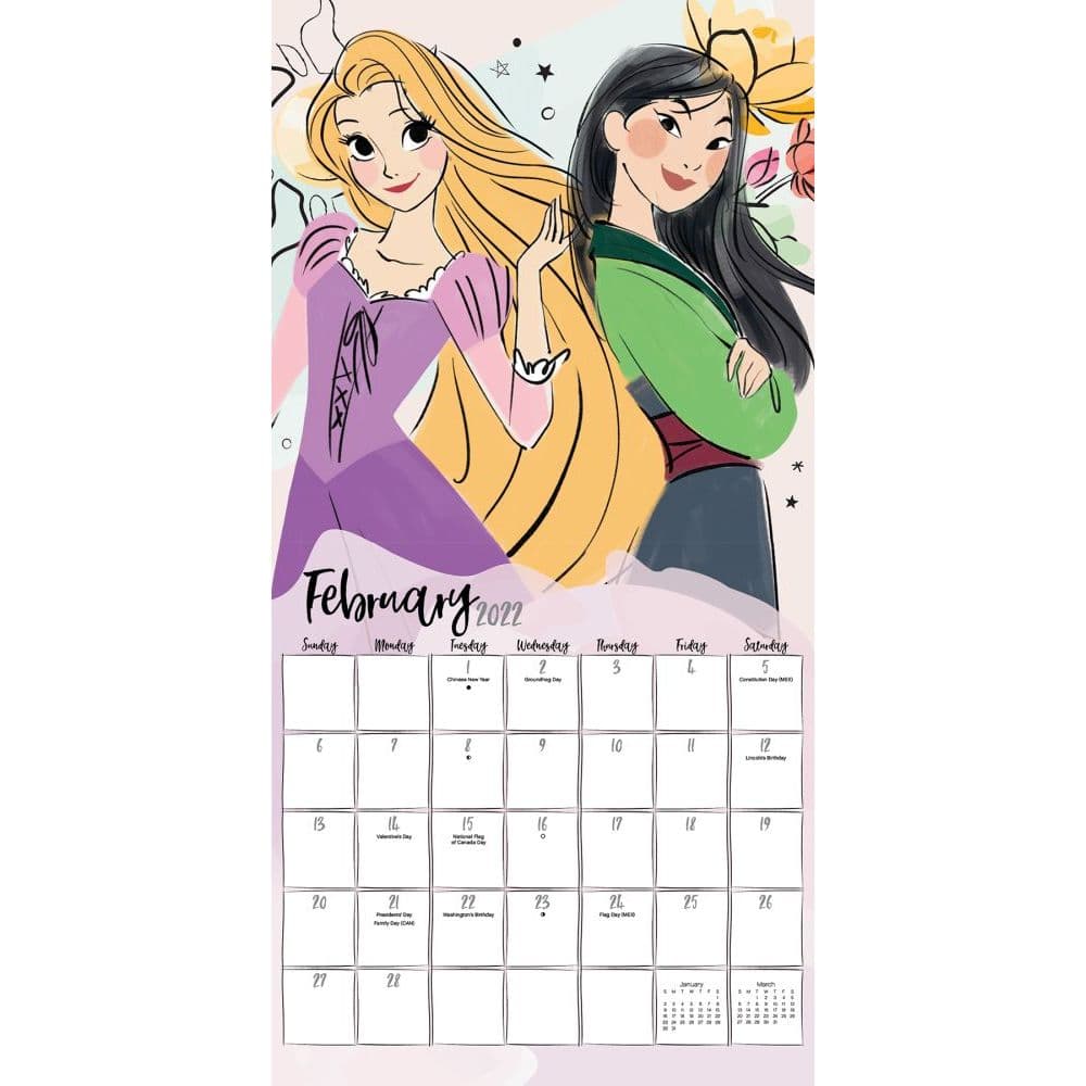 disney princess 2022 mini wall calendar calendars com