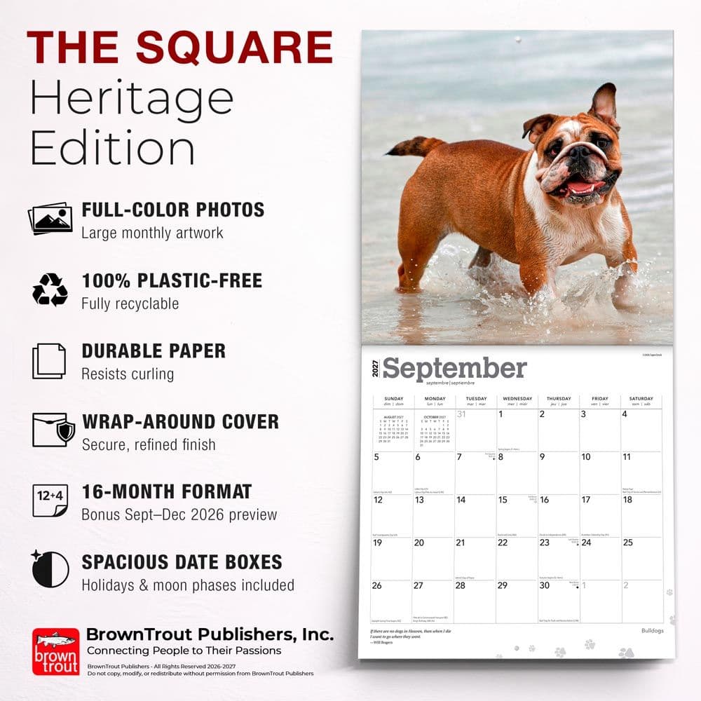 Bulldogs 2027 Wall Calendar Fifth Alternate Image