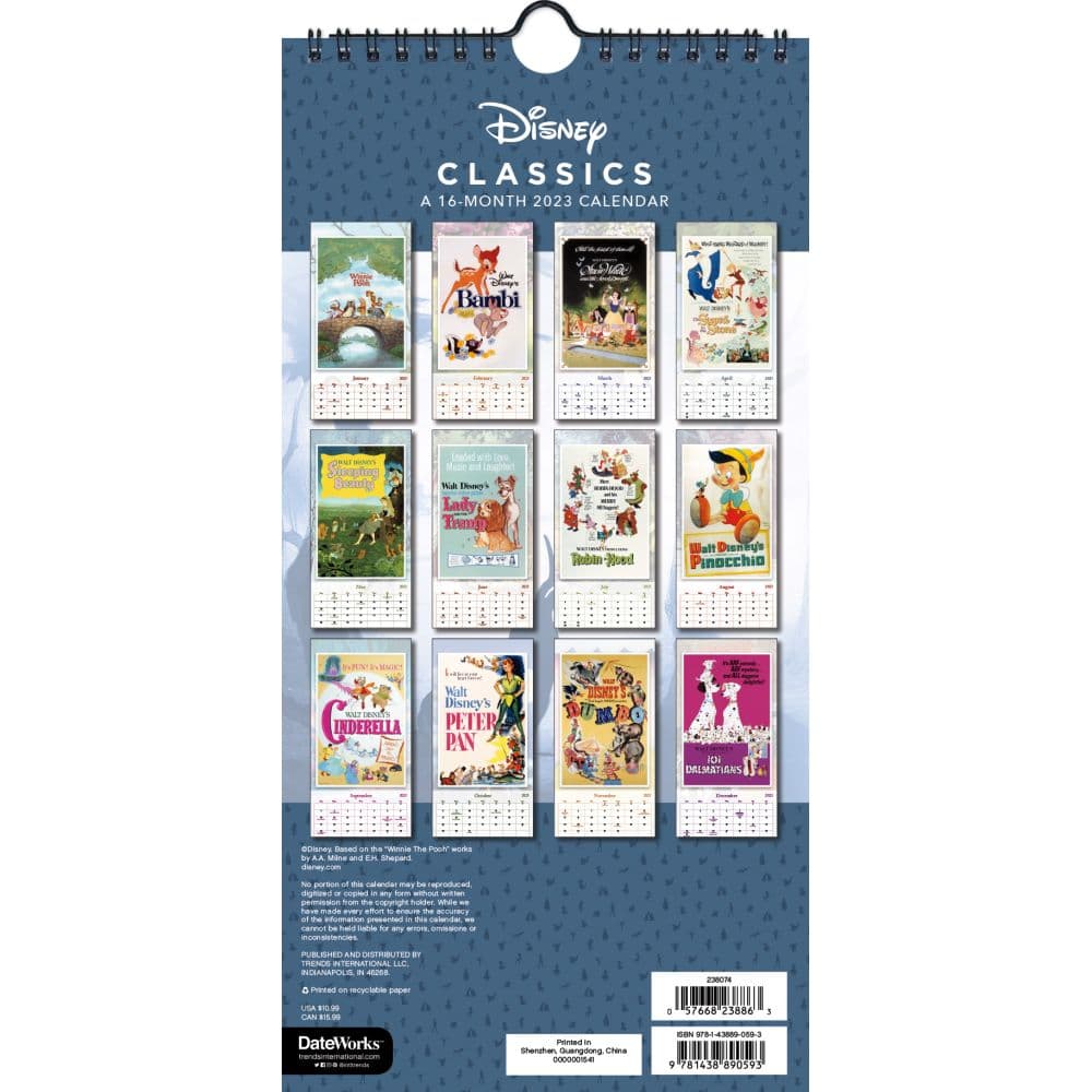 Disney 2023 Mini Poster Calendar