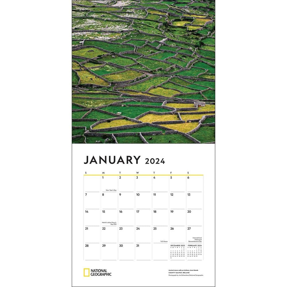 Ireland NG 2024 Wall Calendar January