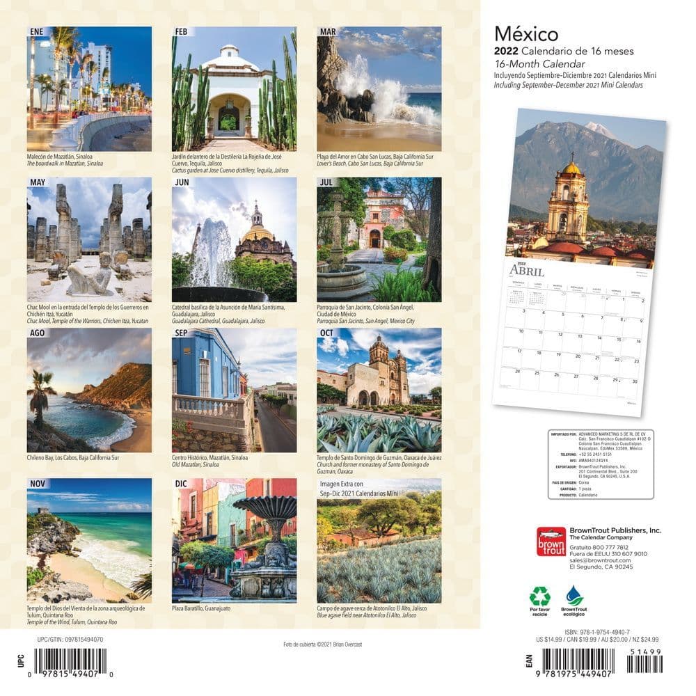Mexico 2022 Wall Calendar - Calendars.com