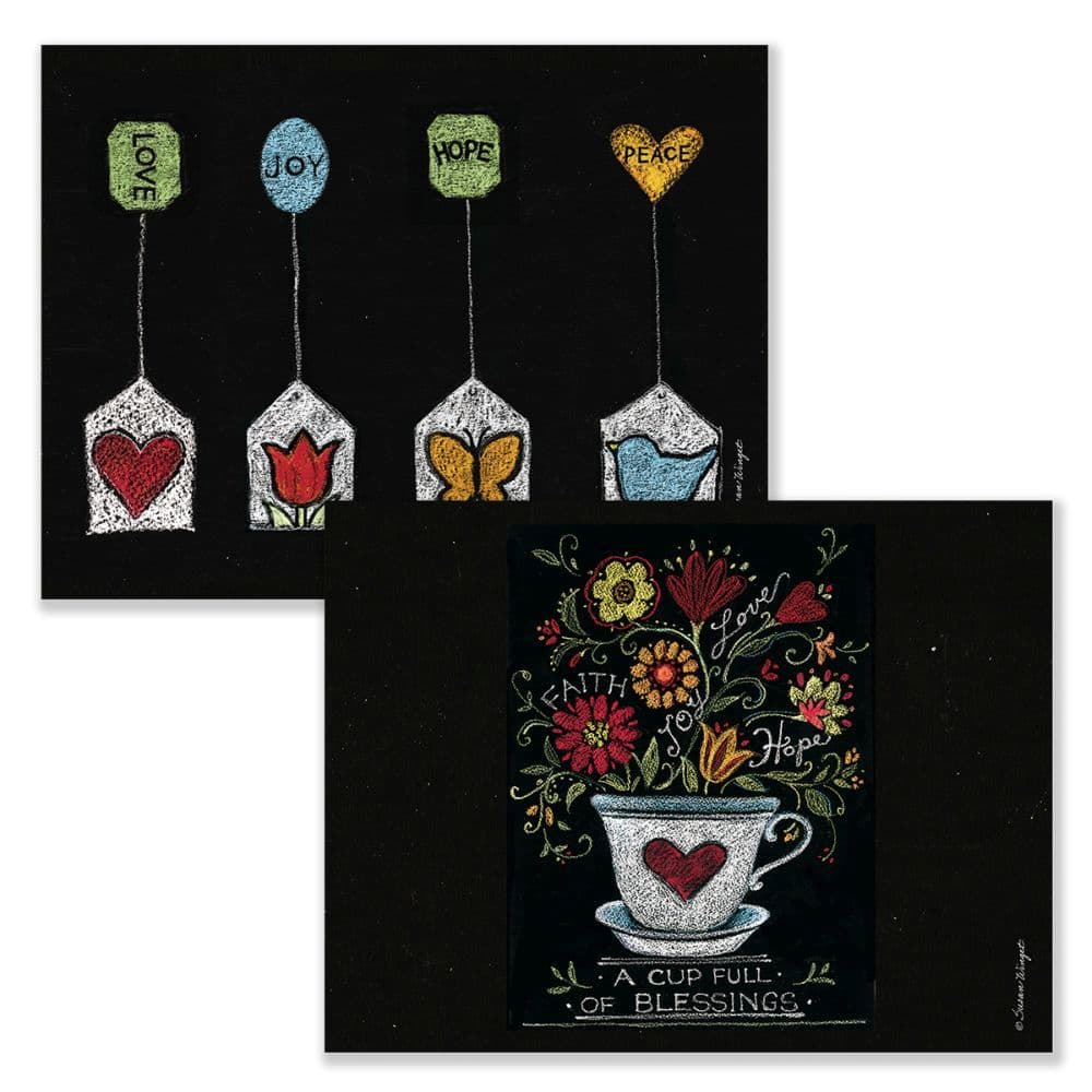 Cuppa Greetings 5.25" x 4" Blank Assorted Boxed Note Cards by Susan Winget Alternate Image 1