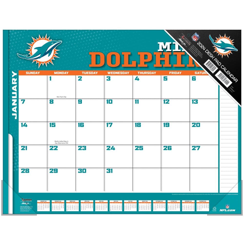 NFL Miami Dolphins 2025 Desk Pad