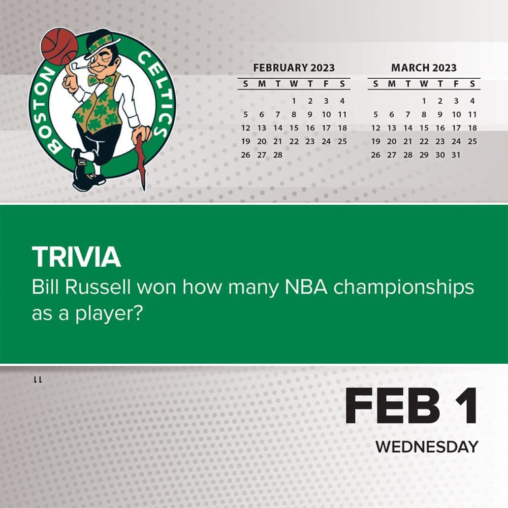 Boston Celtics 2023 Desk Calendar - Calendars.com