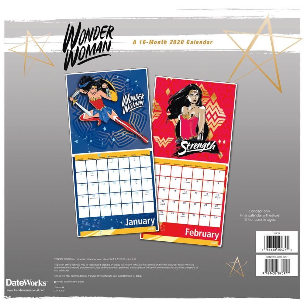 2022 Wonder Woman Wall Calendar November Calendar 2022