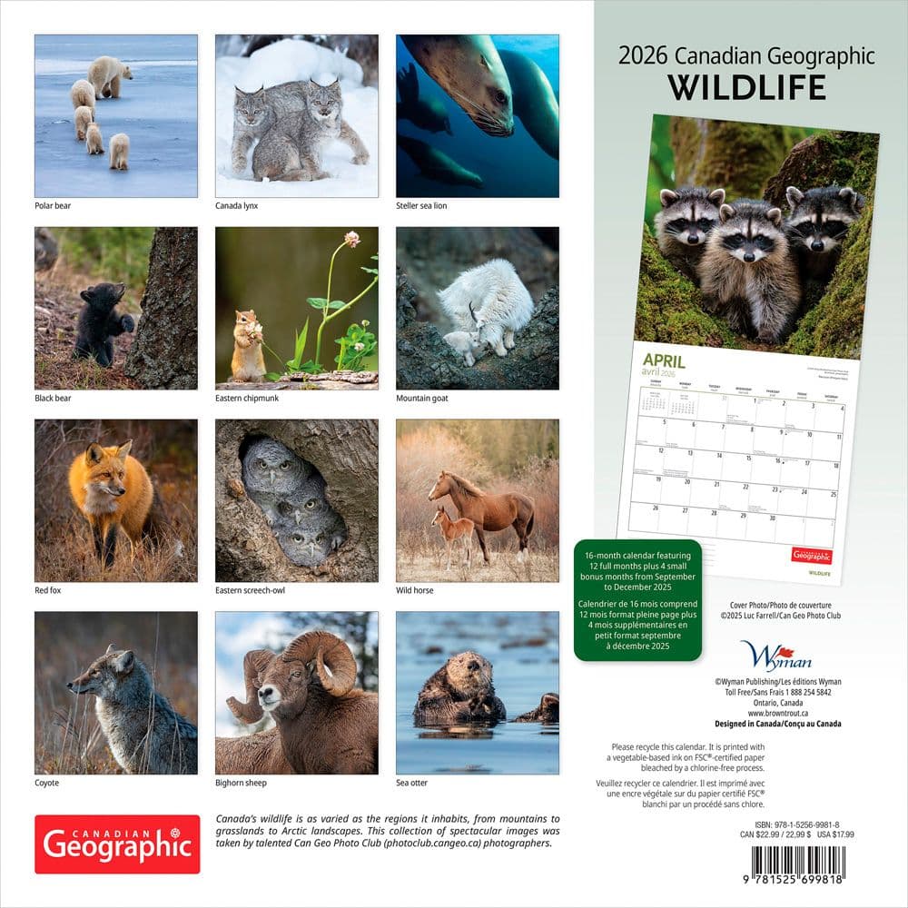 Wildlife 2026 Wall Calendar First Alternate Image