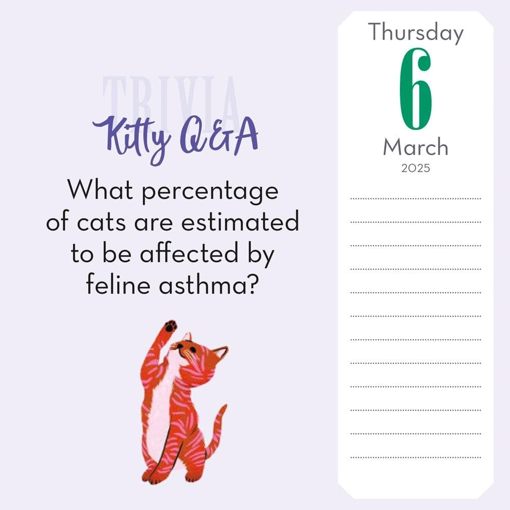 Cat Trivia 2025 Desk Calendar Second Alternate Image width="1000" height="1000"